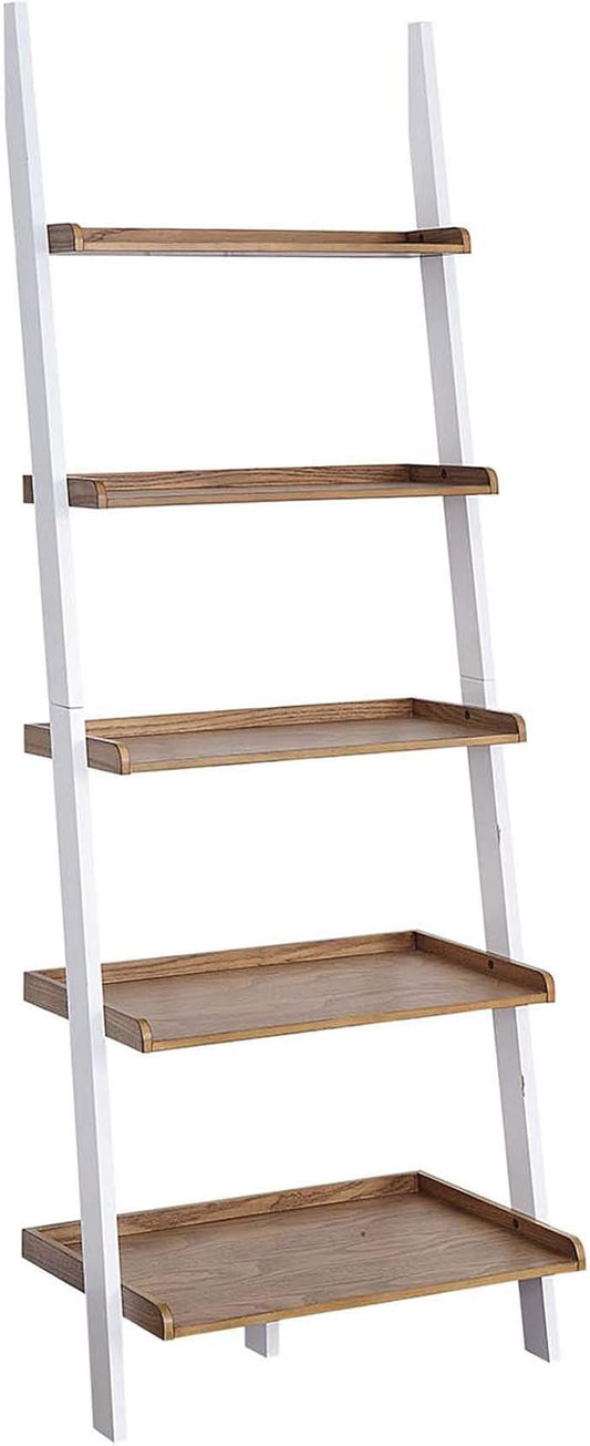 Convenience Concepts American Heritage Ladder Bookshelf 25" - Classic Living Room Bookcase for Traditional, Modern Office, Family Room & Home Office, Driftwood/White