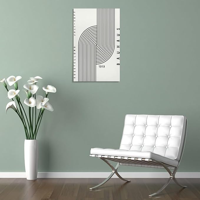 Bauhaus Poster,black And White Print,Abstract Art,Minimalist Canvas Wall Art Print Poster For Home School Office Decor Frame-style 20x30inch(50x75cm)