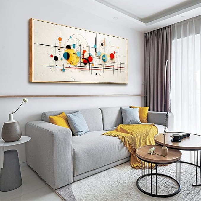 hyidecorart Wood Framed Wall Art For Living Room Large Decorations For Bedroom Room Modern Office Wall Decor Color line Abstract Wall Painting Mural Canvas Prints Pictures Artwork Home Decor