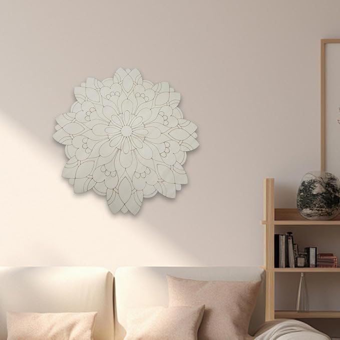 HouseVibe Geometry Wood Wall Art Ornament Bohemian Sculpture Decoration for Bathroom Bedroom Entryway Hallway Dining Room- Style E