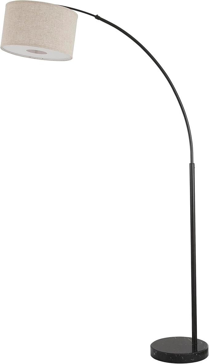 Major-Q Extra Large 81" H Steel Over-Reaching Arc Adjustable Arching Floor Lamp with Marble Base Behind Sofa Lamp