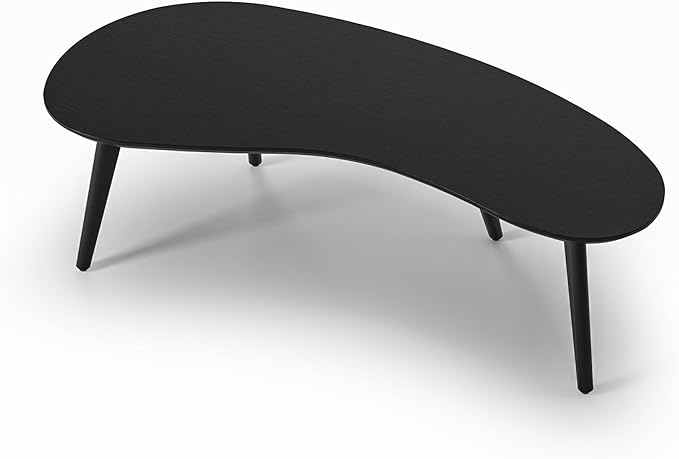 Camaflexi Mid Century Modern Abstract Shaped Coffee Table/Wood/Black Finish