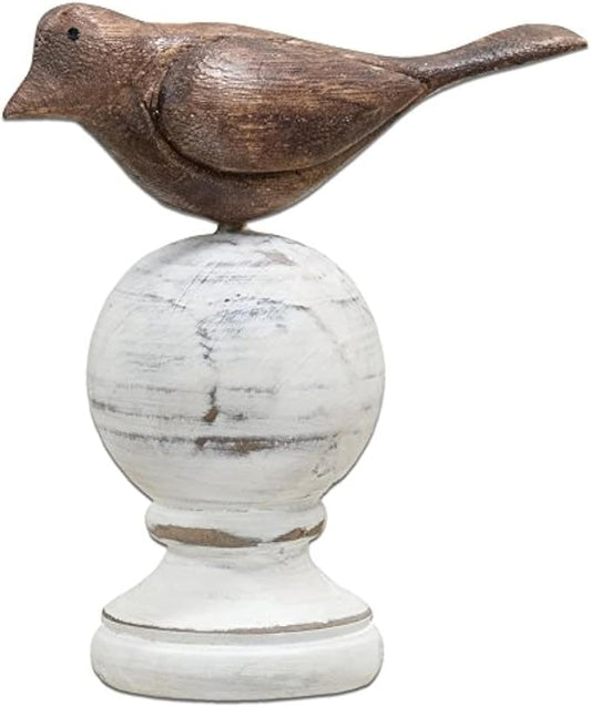 CWI Gifts 2"x5" Wood Carved Bird Finial Table Top