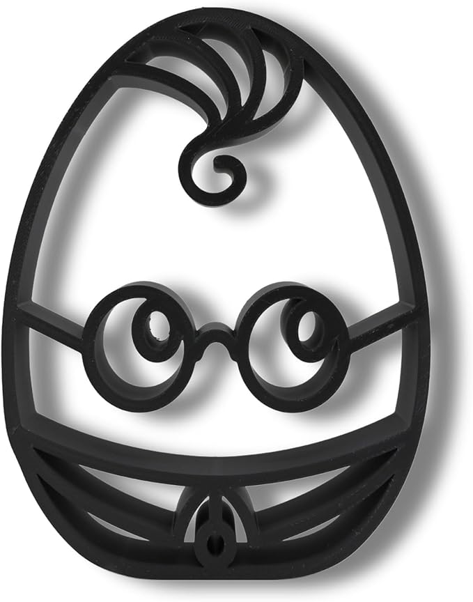 Easter Egg Sculpture – Minimalist Decorative Accent for Spring & Year-Round Home Decor | Collectible Design | Modern Holiday Display (Boy Wizard Matte Black)