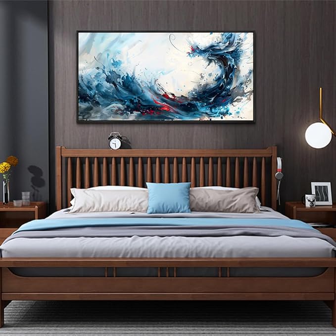hyidecorart Canvas Prints Wall Art For Living Room Large Abstract Painting Artworks Wall Decor Bedroom Hang Pictures For Office Decoration Minimalism Watercolour Posters Black Framed Hotel Mural