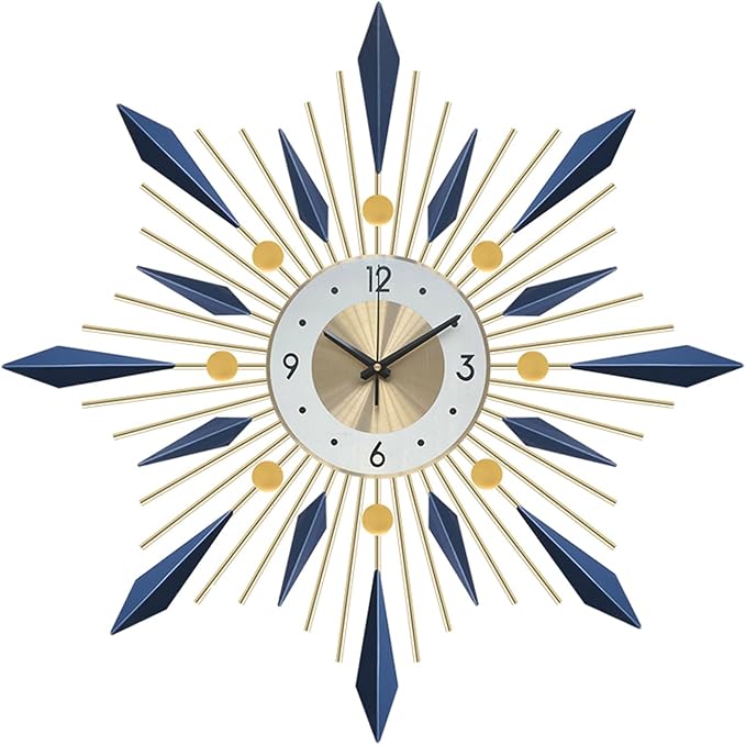 Ergocar Wall Clock, Stylish and Simple Large Decorative Kitchen Wall Clock, No Tick Silent Modern Metal Wall Clock, Suitable for Living Room, Office