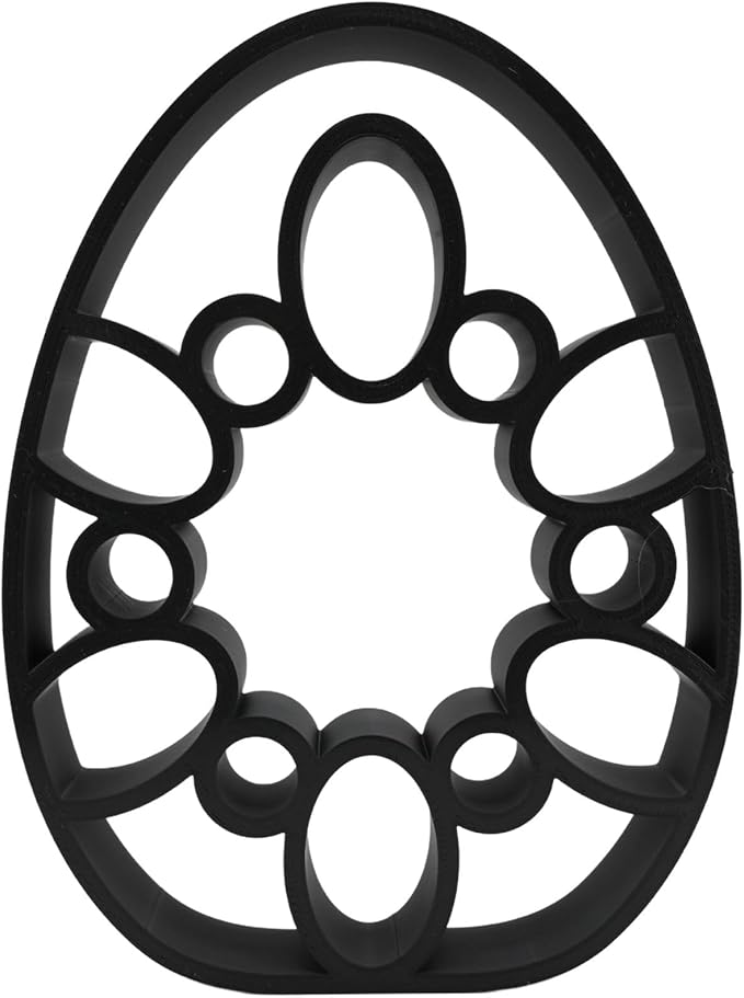 Easter Egg Sculpture – Minimalist Decorative Accent for Spring & Year-Round Home Decor | Collectible Design | Modern Holiday Display (Cathedral Lines Matte Black)