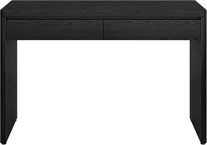 Henn&Hart 48" Modern Rectangular Wooden Home Office Desk Computer Desk Writing Table with 2 Storage Drawers for Home Office, Natural Black