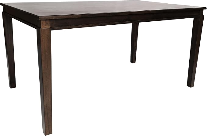 Merrick Lane Hayden 60" Solid Wood Dining Table with Tapered Wooden Legs, Seating for 6, Wenge Matte