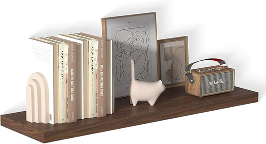 40 Inch Floating Shelf 1 Pack Large Floating Shelves for Wall No Drilling Accessories Included Deep Wall Shelves for Living Room Kitchen Farmhouse 40" W x 12" D x 1.2" Walnut