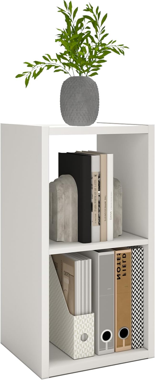 Endearing Limons【2026 Wooden Thick Border 2 Cube Shelf Storage Organizer with Anti-Tipping Kits + Reversible Open Back Bookcase (11 * 11 Unit Cell White)