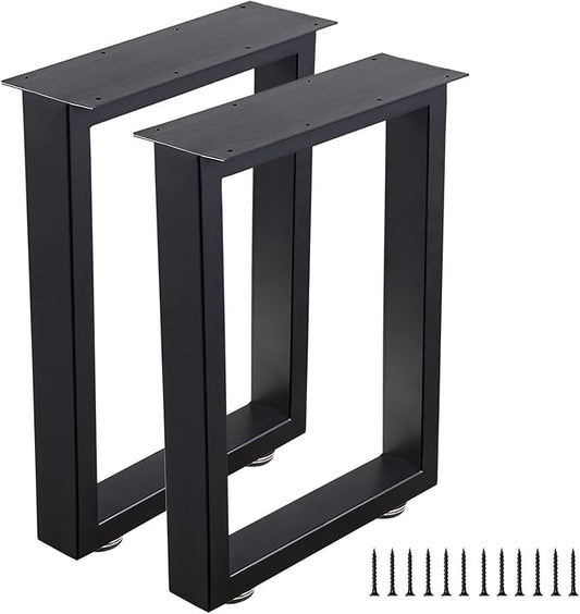 Bench Legs 16 Inch Metal Coffee Table Legs Heavy Duty Furniture Desk Chair Legs, Set of 2, Black