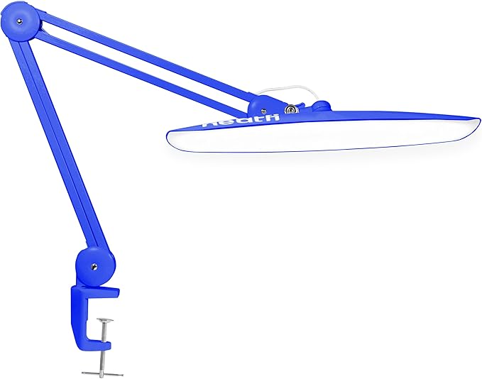 Neatfi XL Nail Desk Lamp with Clamp, 2200 Lumens, 20-Inch Wide Head, Dimmable 4 Levels, 6500K, LED Task Light for Manicure Table, Crafts, Workbench, Office (Non-CCT, Sapphire Blue)