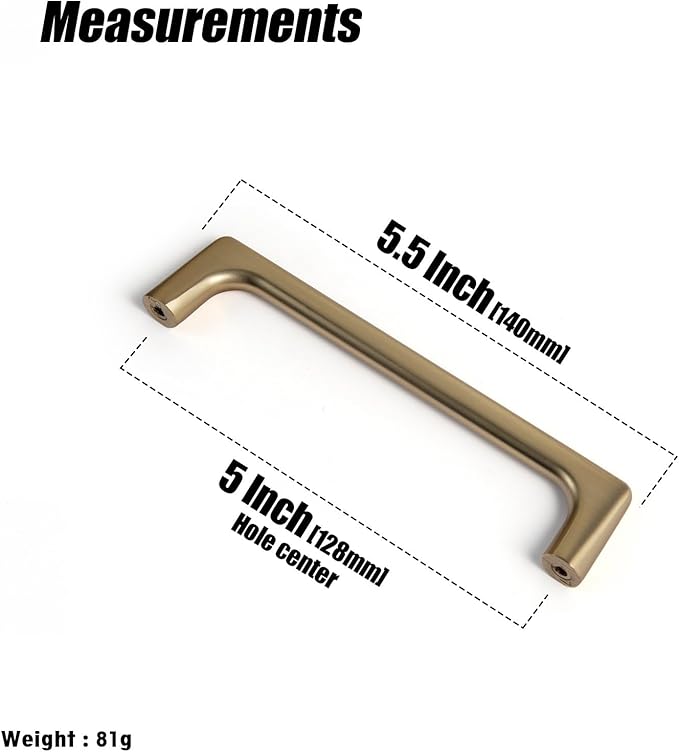 Goo-Ki Champagne Bronze Cabinet Pulls with 5'' Hole Centers, Modern Style Zinc Alloy Cabinet Handles for Dresser,Wardrobe,Cupboard- 12 Pack