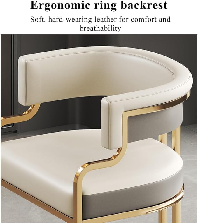 YCKEGEW Leather Modern Tub Chair Upholstered Armchair for Living Room,Dining Room Chairs Guest Chairs for Reception Single Sofa Chair with Golden Metal Legs(Dark Grey)