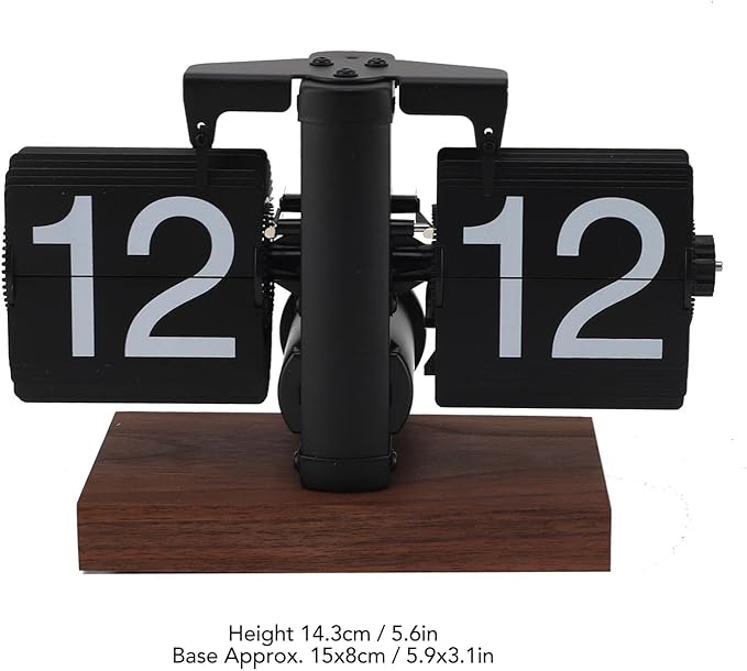 Adjustable Retro Flip Clock, 24 Hours Flip Desk Clock with Anti Slip Base, Large Number Digital Down Vintage Automatic Page Turning Timer for Home, Office