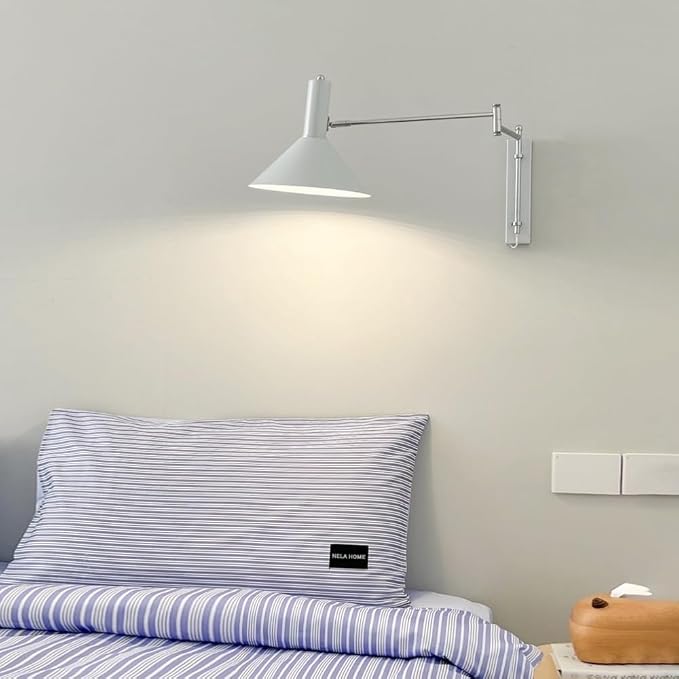Adjustable E27 Retro Wall Lamp - Nordic Swing Arm Sconce, Metal Telescopic Design, Perfect Reading Light for Bedroom & Living Room Decor, Stylish Home Lighting