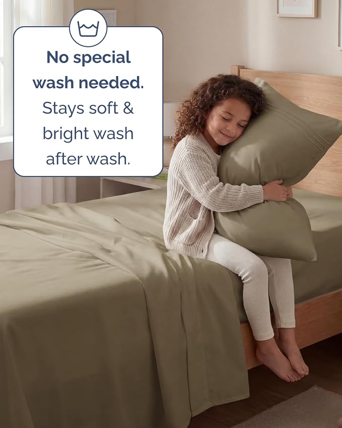 Twin Size 3 Piece Sheet Set - Comfy Breathable & Cooling Sheets - Hotel Luxury Bed Sheets for Women & Men - Deep Pockets, Easy-Fit, Extra Soft and Wrinkle Free Sheets - Khaki Oeko-Tex Bed Sheet Set