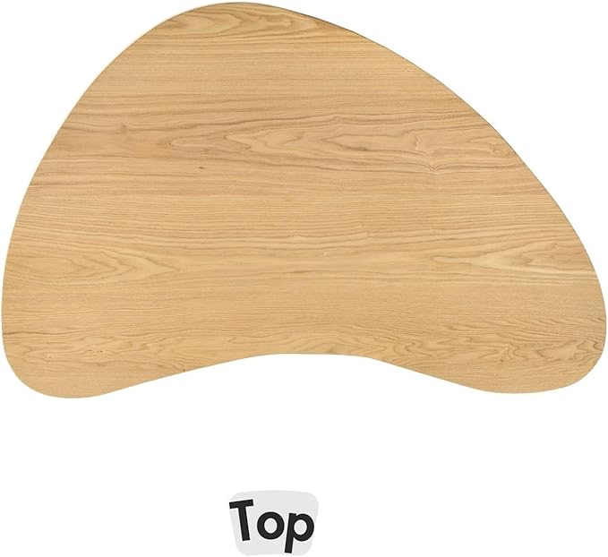35.5 Inch Modern Wood Small Coffee Table for Small Spaces, Natural Boho Center Table with Irregular Mango Top and Fluted Legs for Living Room, Apartment