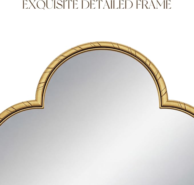 Uniclinens Gold Decorative Mirror 31.5" - Large Wall Mirror Decor with Metal Frame, Ideal for Entryway, Fireplace, Living Room, Hallway, Bathroom