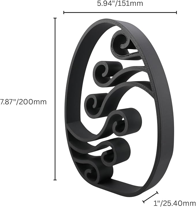 Easter Egg Sculpture – Minimalist Decorative Accent for Spring & Year-Round Home Decor | Collectible Design | Modern Holiday Display (Abstract Waves Matte Black)