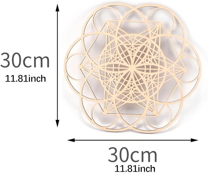 HouseVibe Geometric Wood Wall Art Ornament Creative Collection 11.8 Inch Wall Sculpture Hanging Decoration for Office Dining Room Entryway- Style B