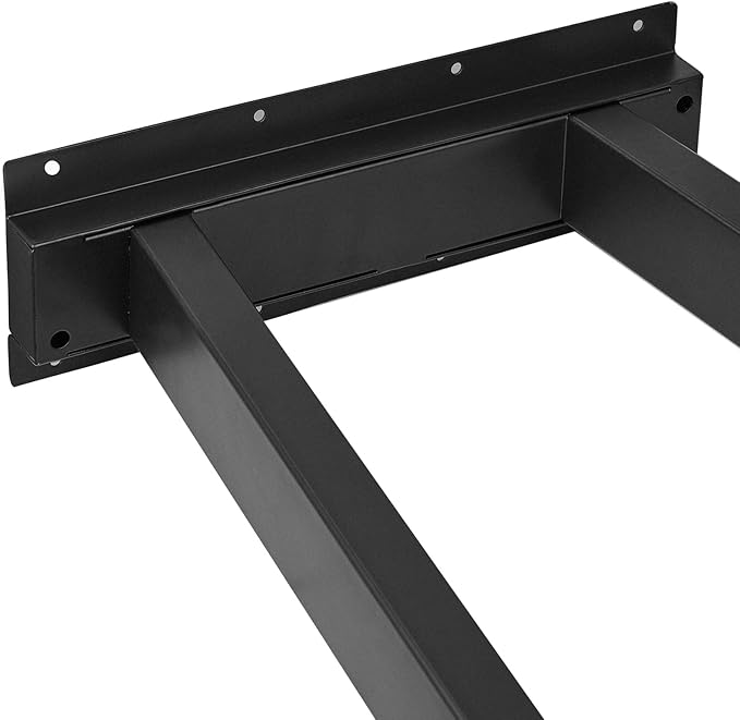 Bench Legs 16 Inch Metal Coffee Table Legs Heavy Duty Trapezoid Iron Table Legs, Set of 2, Black