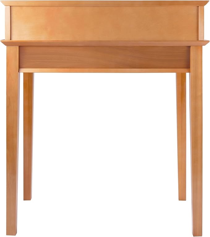 Winsome Studio Writing Desk with 3 Drawers in Honey, Classic Small Home Office Computer Table, Sturdy Furniture for Bedroom, Living Room, Compact & Convenient for Small Spaces