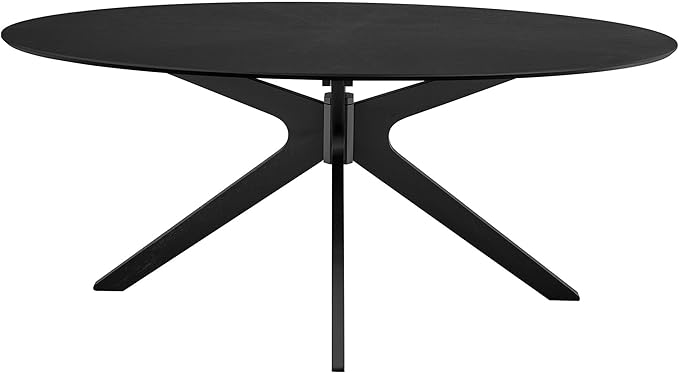 Modway Crossroads 71" Oval Wood Dining Table, Wood Veneer, Seats 6, Easy to Assemble in Black