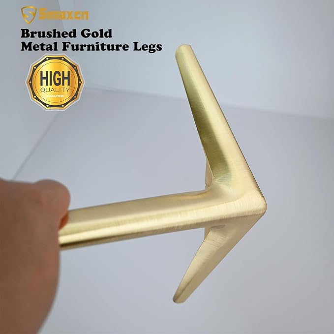 7 inch /18cm Brushed Gold Metal Furniture Legs Set of 4, Modern Style Furniture Legs, DIY Replacement for TV Stand, Sofa, Chair, Cabinet Cupboard
