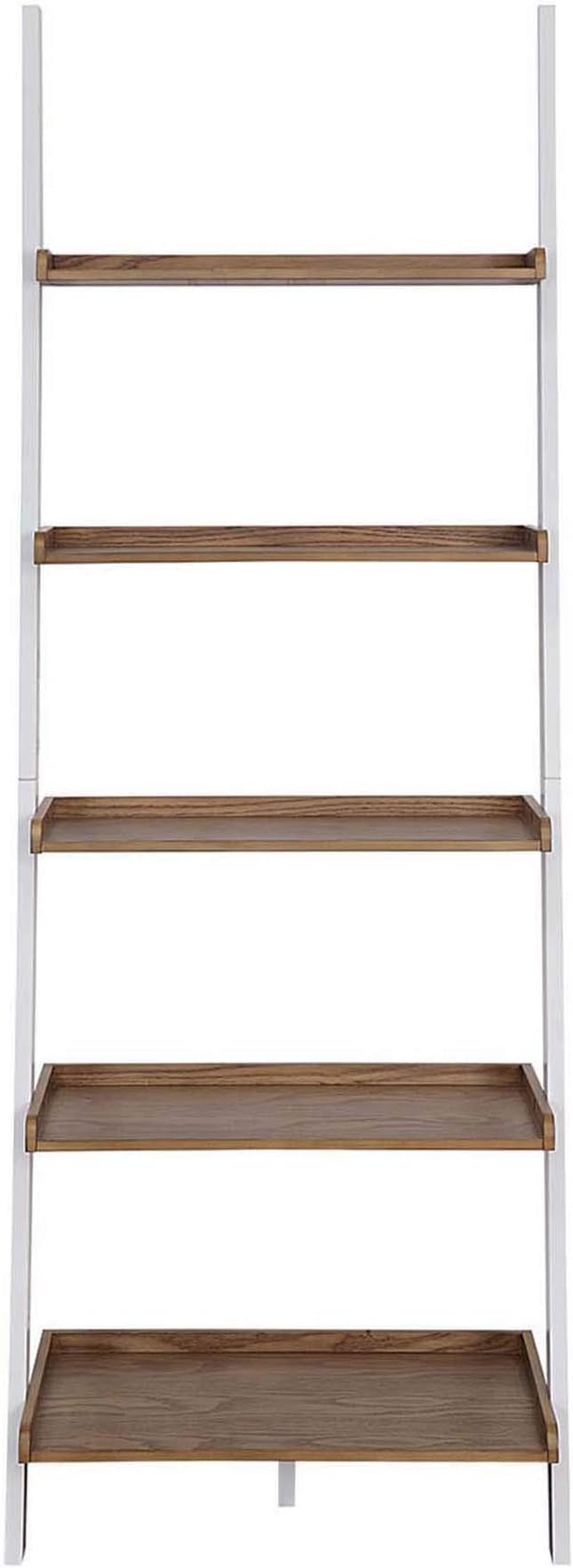 Convenience Concepts American Heritage Ladder Bookshelf 25" - Classic Living Room Bookcase for Traditional, Modern Office, Family Room & Home Office, Driftwood/White
