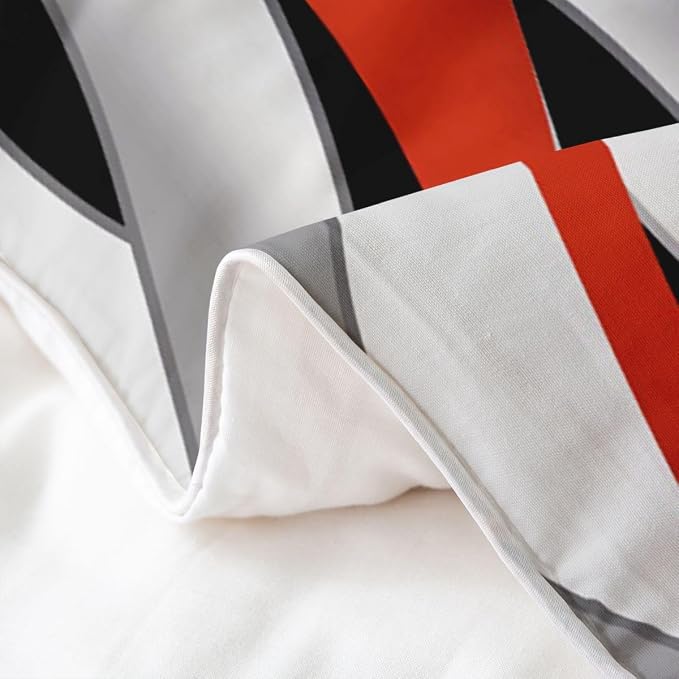 Erosebridal Red and Black 100% Cotton Duvet Cover Full Red Geometric Striped Bedding Set for Kids Teens Adults Wave Lines Stripes Abstract Comforter Cover Minimalist Boho Modern Art Bed Set 3 Pcs