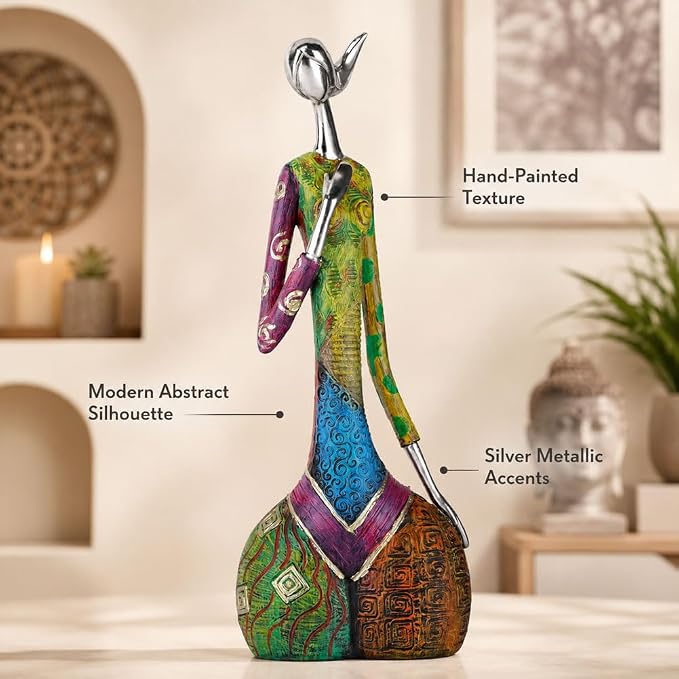 Minimalist Abstract Yoga Art Woman Statues and Sculptures, Creative Full-Color Oil Painting Art Female Statue, Modern Living Room Room Porch Centerpieces Bookcase Entryways Desktop Decor Crafts
