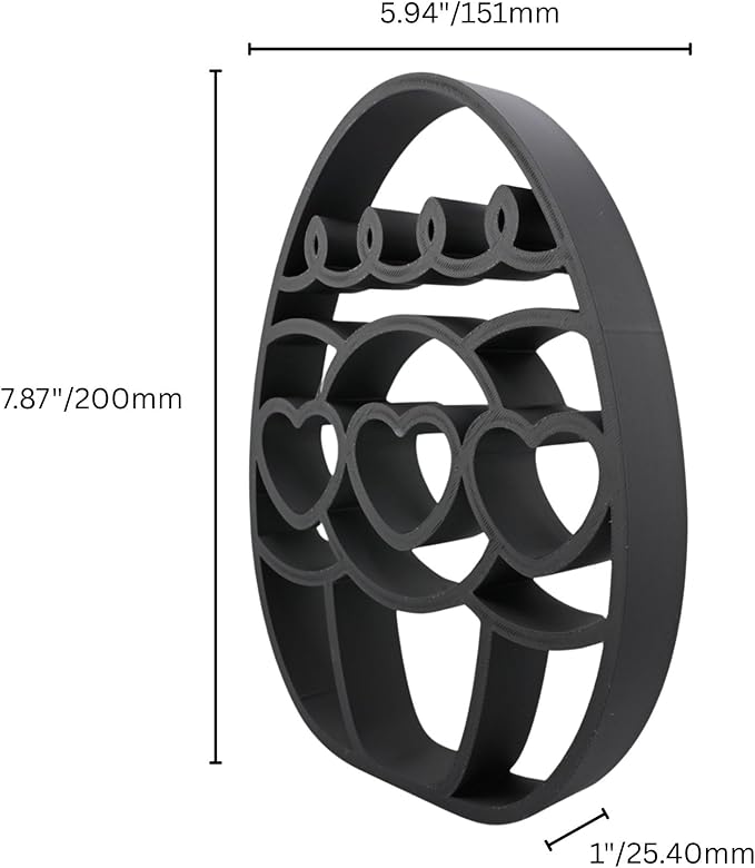 Easter Egg Sculpture – Minimalist Decorative Accent for Spring & Year-Round Home Decor | Collectible Design | Modern Holiday Display (Heart Trio Matte Black)