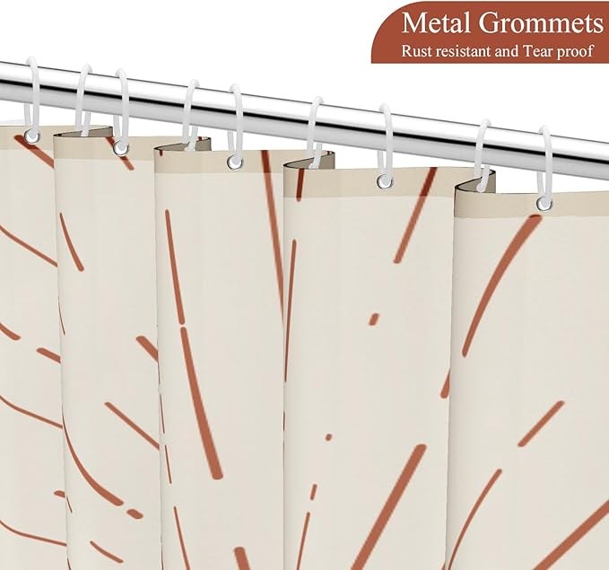 Abstract Mid Century Shower Curtain Boho Sunset Geometric Mountain Forest Aesthetic Shower Curtain Bohemian Minimalist Bathroom Decor Curtains Waterproof Fabric with Hooks 72x78 inch