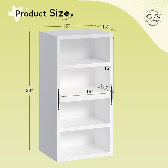 Homkdom 2 Cube Storage Organizer with 2 Removable Open Shelves, DIY Bookcase with Anti-Tip Design, Stackable Cube Shelf for Bedroom, Office, Dorm, White
