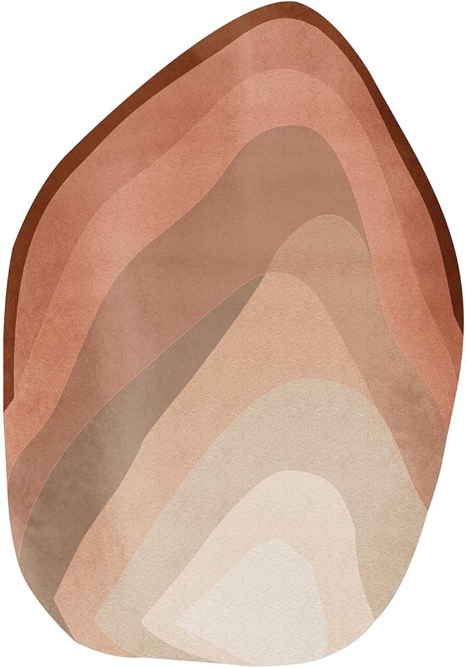 Ombre Brown Beige Organic Shaped Rug 10x12 Modern Abstract Washable Irregular Large Rugs for Living Room Bedroom Meetingroom Low Pile Fluffy Area Rug Nordic Boho Home Office Guestroom Floor Carpet