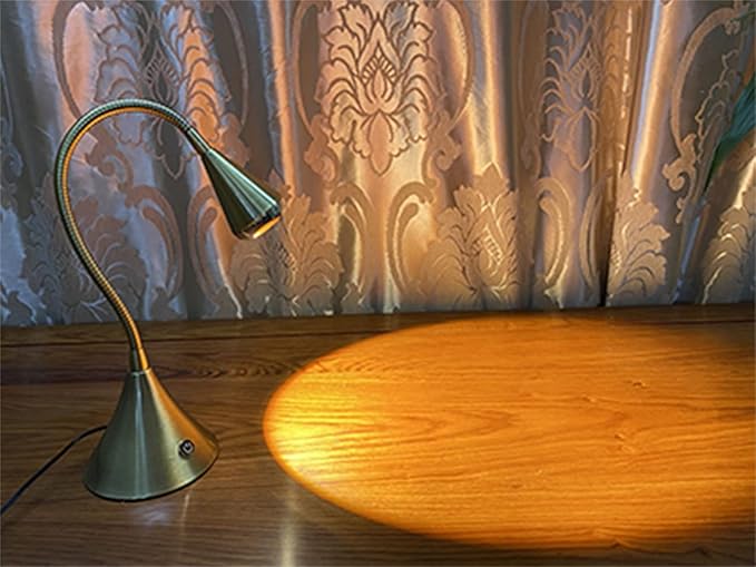 HomeFocus Table Lamp,Desk Lamp,Dimmable Night Light,LED Reading Lamp,Bedside Table Lamp,Eye-Caring Reading Light,LED Desk Lamp for Home Office,College Dorm,Reading,Metal,(Gold).