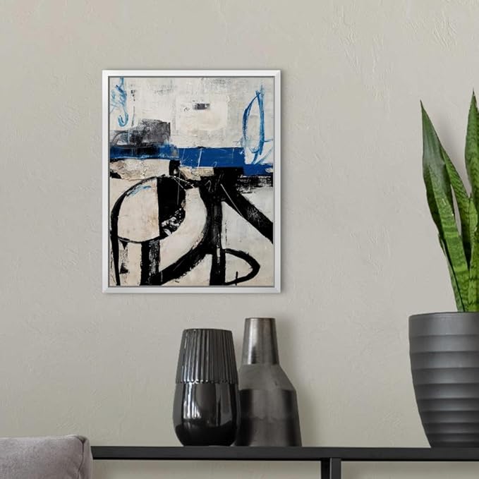 CANVAS ON DEMAND Twisted Emotions Walnut Float Framed Canvas Wall Art Print by Erin Ashley, Abstract, Contemporary, Home Decor, Modern Abstract, Artwork,11" x14in