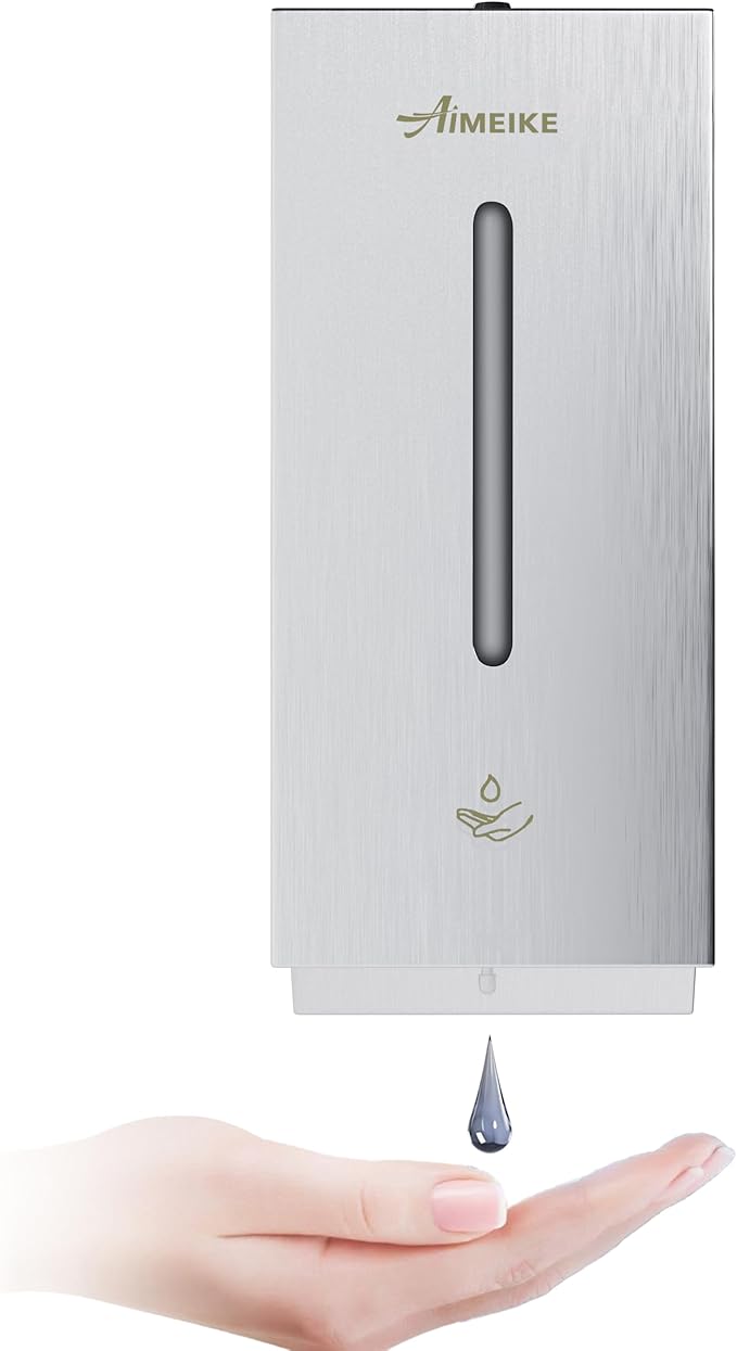 No-Touch Wall Mounted Soap Dispenser for Commercial Use – 800 ml / 27 oz Large Capacity Stainless Steel Unit with Infrared Sensor for Offices, Restrooms & Public Facilities