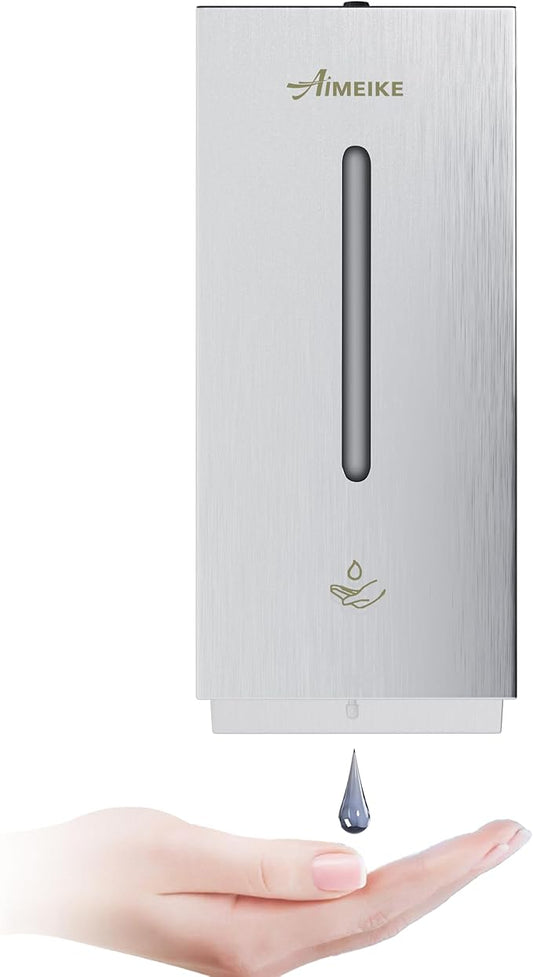 No-Touch Wall Mounted Soap Dispenser for Commercial Use – 800 ml / 27 oz Large Capacity Stainless Steel Unit with Infrared Sensor for Offices, Restrooms & Public Facilities