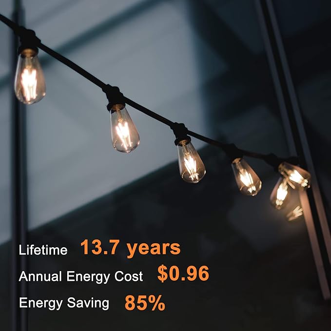 TJOY 10 Pack Vintage 8W ST58 LED Edison Light Bulbs, Dimmable, 60W Equivalent, 800Lumens, 2700K Warm White, E26 Base LED Filament Bulb, CRI80+, Antique Glass Style for Home, Bedroom, Office, Farmhouse