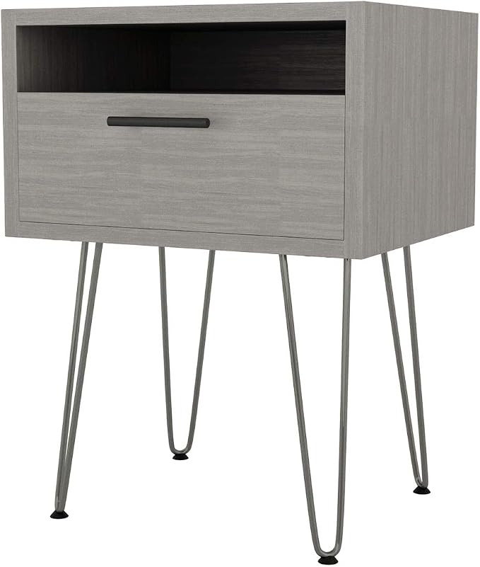 SMARTSTANDARD 16 Inch Heavy Duty Hairpin Furniture Legs, Metal Home DIY Projects for Nightstand, Coffee Table, Desk, etc with Rubber Floor Protectors Grey 4PCS