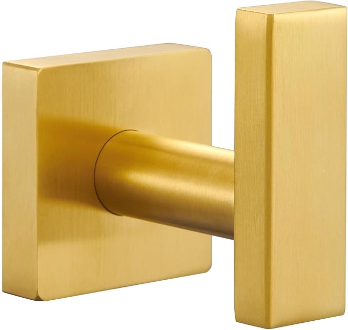 Angle Simple Towel Hook for Bathroom, SUS304 Stainless Steel Robe Coat Hook for Wall, Hand Towel Holder, Brushed Dark Gold