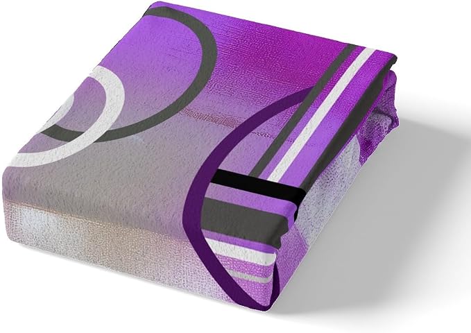 Erosebridal Ombre Purple Grey Comforter Cover Full, Oil Painting Circles Duvet Cover Bedroom Decor,Modern Geometric Stripes Lines Bedding Set,Abstract Grunge Artwork Quilt Cover 3 Pcs with Zipper