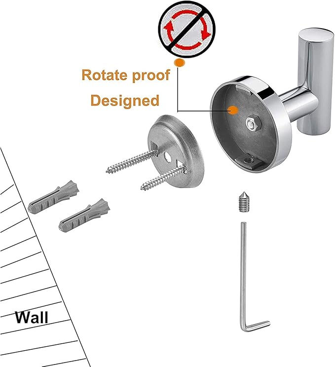 Nolimas Towel Coat Hook Polished Chrome, SUS304 Stainless Steel Bathroom Clothes Cabinet Closet Sponges Robe Hook Wall Mounted Round Kitchen Heavy Duty Door Hanger 4 Packs