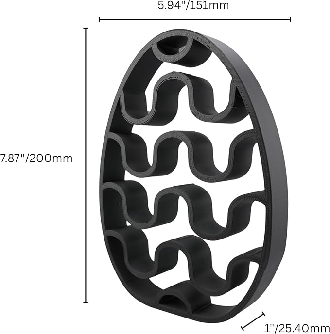 Easter Egg Sculpture – Minimalist Decorative Accent for Spring & Year-Round Home Decor | Collectible Design | Modern Holiday Display (Chevron Stripes Matte Black)