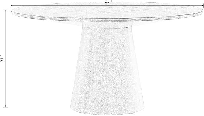 47" Round Dining Table for 4-6, Modern Mid Centery Farmhouse Wood Round Kitchen Table for 4-5 People with Circle Pedestal Base for Dining Room Living Room Dinner Restaurant Furniture, Black