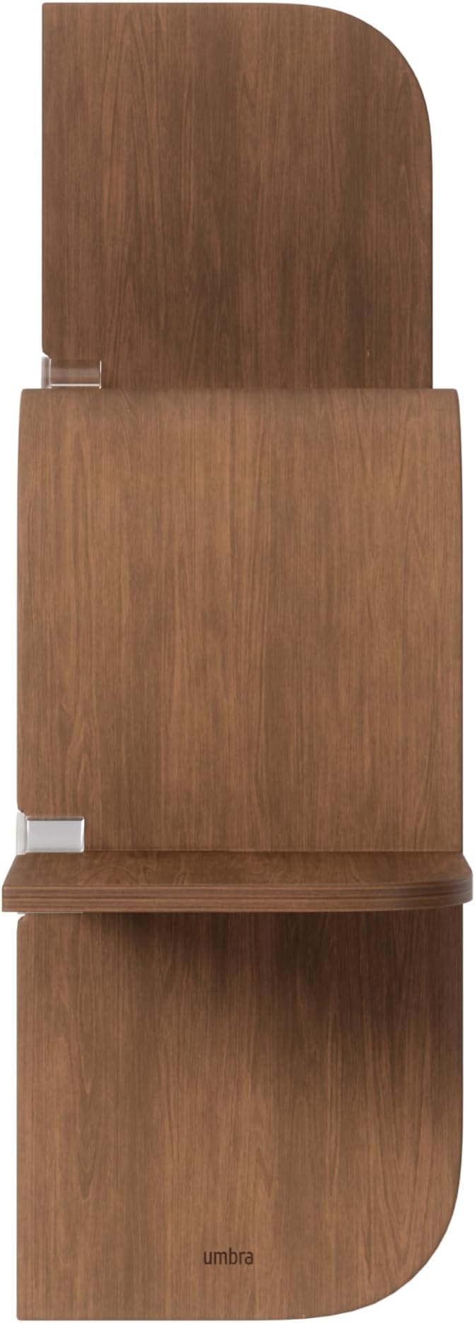 Umbra Montage Floating Wall Shelf Display Case, Made of Natural Bent Wood, Light Walnut