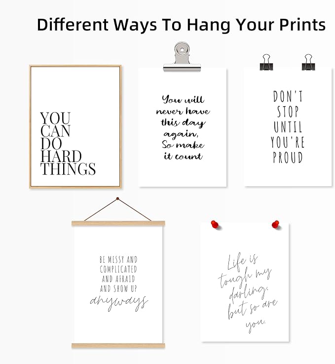 Office Inspirational Wall Art Decor Motivational Quotes Canvas Wall Art Positive Classroom Posters Pictures Office Inspirational Work Artwork for Women Home Bedroom 8x10 Inch Unframed Set of 6